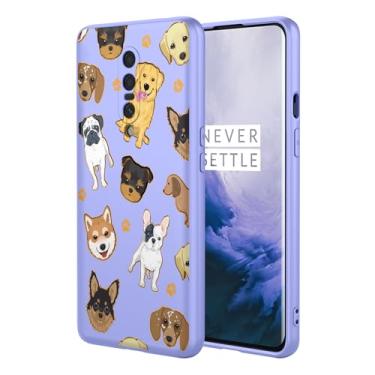 Imagem de KOARWVC Capa de telefone para OnePlus 7 Pro, GM1911, GM1913, GM1917, GM1910, GM1915, capa fofa com design de padrão de gato, capa protetora fina de TPU macio para OnePlus 7 Pro Purple Dog