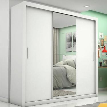 Imagem de Guarda Roupa Casal Com Espelho 3 Portas de Correr 4 Gavetas Melissa Gl