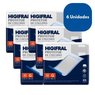 Imagem de Kit 6 Protetor de Colchão Higifral Descartável G c/5