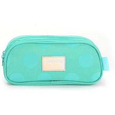 Imagem de Estojo Duplo Turquesa UP4YOU com Bolinhas ET46715UP - Luxcel