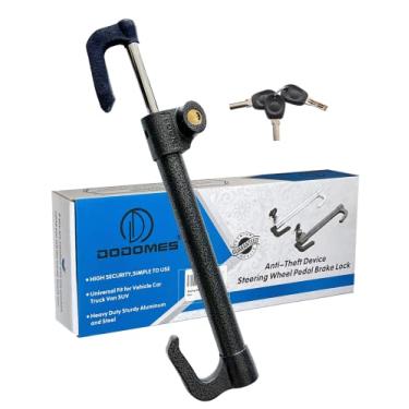 Imagem de Dispositivo antifurto de bloqueio de volante, trava de freio de pedal de volante, gancho duplo, produtos de segurança para carro, ajuste universal, carrinho de golfe/caminhão/SUV/van com 3 chaves