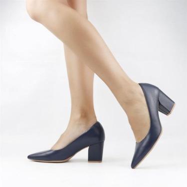 Imagem de Scarpin Salto Bloco - USAFLEX, New blue, 38