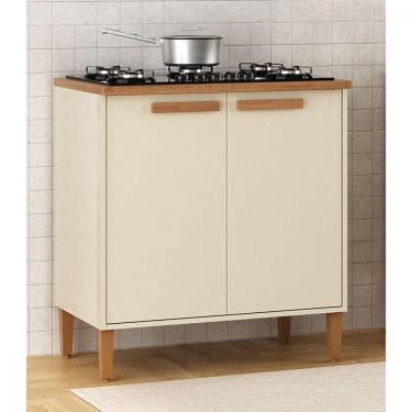 Imagem de Balcão Para Cooktop 4 Ou 5 Bocas Munique Off White Com Canelato