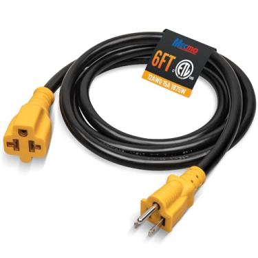 Imagem de MECMO Cabo Adaptador De Energia Residencial 6 Pés E 15 Amperes Para 20 Ca 12 Awg, [4 Em 1] Nema 5-15P 5-15R, 5-20R, 6-15R, 6-20R Lâmina T, A 125 V 250 V, Extensão