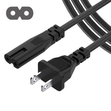 Imagem de ROLADA Cabo Ca De 2 Pinos 6 Pés Para Carregador Laptop Sony, Asus, Acer, Toshiba, Samsung, Lg, Tcl, Led, Lcd, Tv, Monitor, Mini Geladeira, Ps3, Ps4, Ps5 Slim, Playstation, Alto-Falante, Entrada Plug