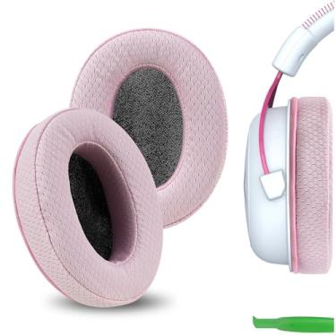 Imagem de GEEKRIA Almofadas De Substituição Para Fones Ouvido Pro Extra Thick Mesh Fabric Hyperx Cloud Ii, 2, Iii, 3, Mix, Alpha, Flight, Stinger, 2 Core, Revolver S (Rosa)