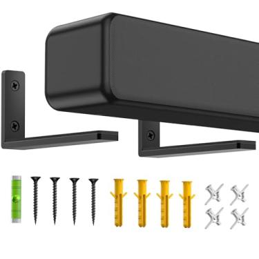 Imagem de notiela Suporte de barra de som ampla sob a TV para Samsung, Bose, Sony, Vizio, LG, Roku AMD More Suporte de parede Soundbar para Dolby Atmos Sound Bar Prateleira de até 13,6 kg Fácil de instalar