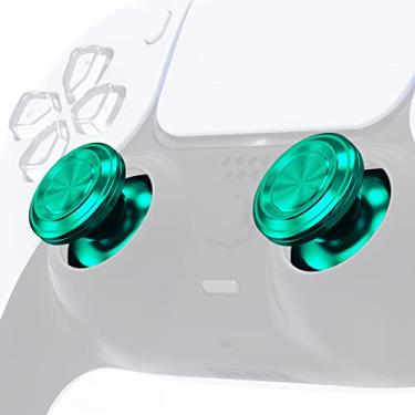 Imagem de eXtremeRate Manípulos Analógicos De Metal Verde Personalizados Para Controle Ps5, Joystick Analógico Alumínio Substituição Ps4