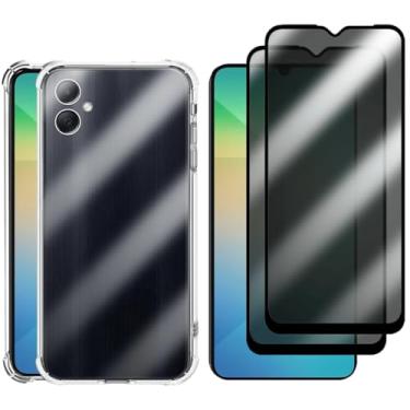 Imagem de Kit 2 Películas Para A06 + Capa Capinha Compatível Samsung Galaxy Privacidade Anti Espião Vidro 3d