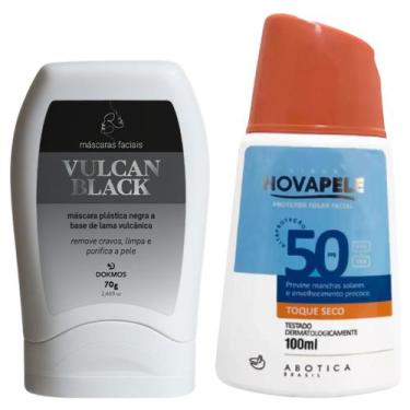 Imagem de Máscara Facial Vulcan Black Peel Off + Protetor Solar Nova Pele 50 FPS