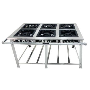 Imagem de Fogão a Gás Industrial Maxi Central 6 Queimadores Duplos Inox MI6 - Venâncio