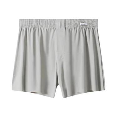 Imagem de Cuecas Boxer Masculinas De Tamanho Grande, Respiráveis, De Seda Gelada