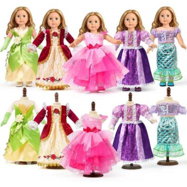 Imagem de Conjunto de roupas Princess WONDOLL para bonecas de 18 polegadas com 5
