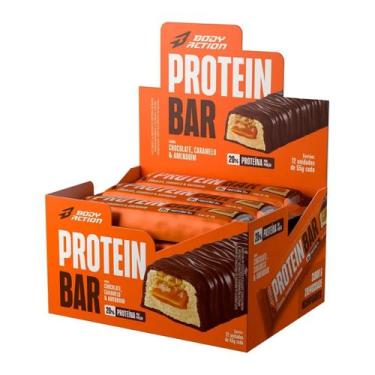 Imagem de Protein Bar Caixa 12un de 55g Caramelo e Amendoim Bodyaction