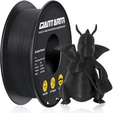 Imagem de GIANTARM Pla Fosco, Filamento Pla de 1,75 Mm, Carretel de 1 Kg (2,2 Lb), Embalagem A Vácuo, Filamento de Impressora 3D para Laboratório Bambu (Preto Fosco)