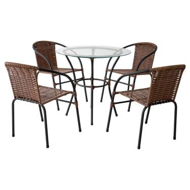 Imagem de Jogo De Mesa 4 Cadeiras Happy Hour Para área Externa Argila