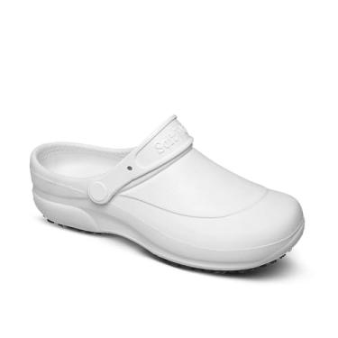 Imagem de Sapato Babuche Antiderrapante Enfermagem Hospitalar Limpeza Cozinha Impermeavel (Branco, BR, Adulto, Faixa Numérico, 33, 34)