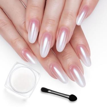 Imagem de Beetles Pó de unha cromado branco para unhas de gel, cromer, pérola, efeito espelhado, esmalte de gel, glitter, manicure, pigmento holográfico, unhas, design artístico, presentes para mulheres