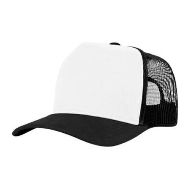 Imagem de Boné Trucker Liso Redinha Tela Aba Curva - C&C, Preto frente branca, Ú