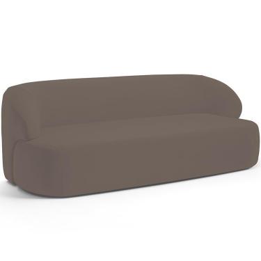 Imagem de Sofá 3 Lugares Curvo Orgânico Living 180cm Barolo L06 Veludo Marrom