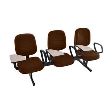 Imagem de Cadeira Em Longarina Com Prancheta Linha Blenda Marrom