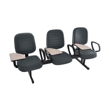 Imagem de Cadeira Em Longarina Com Prancheta Linha Blenda Cinza