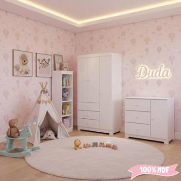 Imagem de Quarto Infantil Duda Branco - 3 Portas _ Phoenix Baby