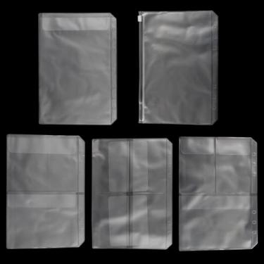 Imagem de Verkelly 12 bolsos para fichário A5 – Pastas com zíper de PVC à prova d'água, inserções de fichário de 6 furos para organizar documentos, sacos de folhas soltas
