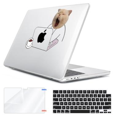 Imagem de HOHAIYOO Capa para MacBook Pro de 14 polegadas 2025 2024 2023-2021 M5 M4 M3 M2 M1 A3434 A3112 A3185 A3401 A2918 A2992 A2779 A2442 Retina Tela e Touch ID, rígido Capa com capa de teclado e película de