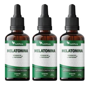 Imagem de Kit 3x Melatonina (L-Triptofano+Vit B6) Sabor Maracujá 30ml TuttiFlora-Unissex