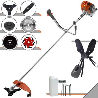 Imagem de Roçadeira Máquina de Corta Grama Tekna RL430ACNTK À Gasolina 43cc 1,7HP Com Carretel + Facas 2 Pontas + 3 Pontas + 6 Pontas + 40 Dentes + 80 Dentes