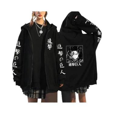 Imagem de Moletom Unissex Com Estampa Gráfica De Attack on Titan, Zíper, Casual 