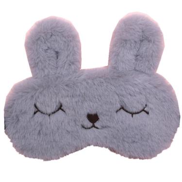 Imagem de Máscara para dormir Grey Plush Rabbit Anime Super Soft 19x9cm