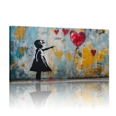 Imagem de Banksy Street Graffiti Wall Art, Banksy Graffiti Canvas, Banksy Graffiti Art Canvas, Graffiti Wall Art Prints, Banksy Mural - (40x80cm)16x32 polegadas sem moldura