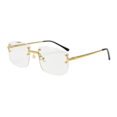 Imagem de HPIRME Óculos sem aro masculinos, óculos vintage femininos, acessórios, estilo sem armação (6)