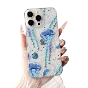 Imagem de ILFINDYOU Capa para iPhone 14 Pro Max (proteção contra quedas de grau militar) presentes TPU à prova de choque capa de telefone água-viva-14h