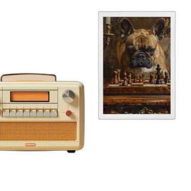 Imagem de Quadro Jogo Xadrez - Bulldog Francês 33X24Cm