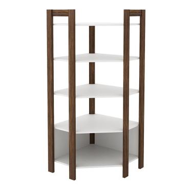 Imagem de Estante Organizador Armário De Canto Az1020 Mdp Branco Nogal