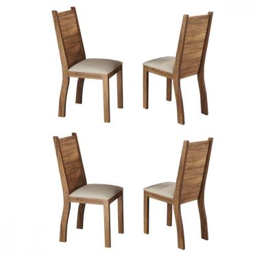 Imagem de Conjunto 4 Cadeiras Napoli Imbuia Tecido Veludo Pastel Viero Imbuia
