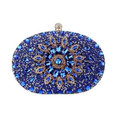 Imagem de Bolsa De Noite Com Strass De Diamante, Clutch De Metal Com Corrente, B