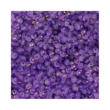 Imagem de Contas De Vidro Fosco Dourado Salpicado De 4mm, 100 Peças Para Joias A