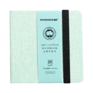 Imagem de Caderno De Papel Para Aquarela 12x12cm, 24 Folhas, 300g, 100% Algodão,