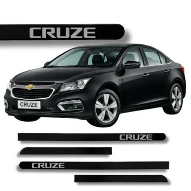 Imagem de Jogo Friso Slim Lateral Chevrolet Cruze Original com Grafia Cores:Pret