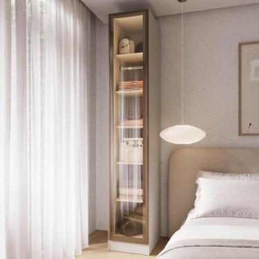 Imagem de Guarda Roupa Modulado 100% MDF 1 Porta Reflecta Orion CabeCasa Madeira