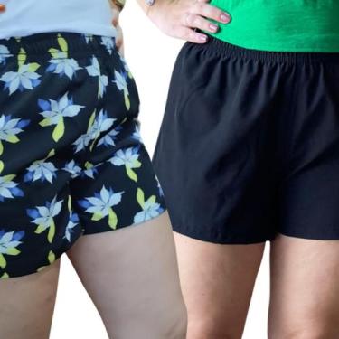 Imagem de Kit Com 2 Short Feminino Tactel Com Elastano Plus Size - Repelique, Li