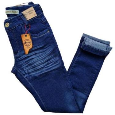 Imagem de Calça jeans masculina infantil juvenil com elastano Tam 10 Ao 16 Anos 