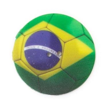 Imagem de Botão Bola Bandeira do Brasil 3cm - We Care About
