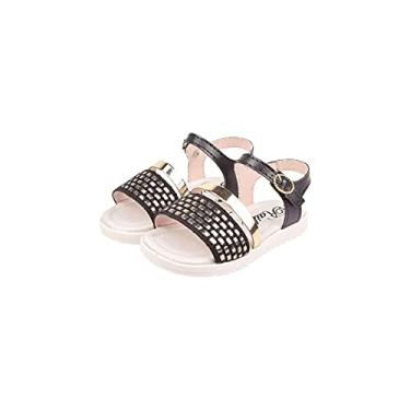 Imagem de Sandália Rasteira Infantil Menina Tira Metalizada Preta