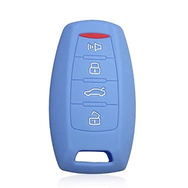 Imagem de YJADHU Porta-chaves de silicone, acessórios para automóveis, adequados para HAVAL N6 F7X F7 Tampa para chaves de automóveis, para HAVAL H2 H3 H5 H6 H7 H8 H9, azul claro