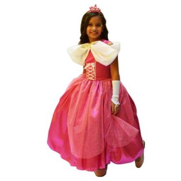 Imagem de Fantasia Vestido Longo Infantil Com Luva E Tiara - Partylight Atelier